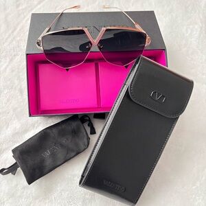 VALENTINO GARAVANI V-Hexagon Gold Titanium Sunglasses--NWT